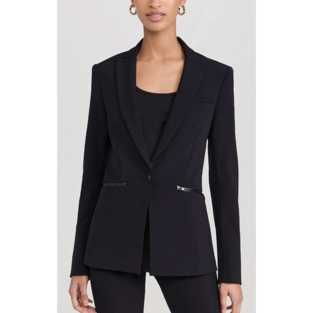 Veronica Beard Iconic Scuba Dickey Jacket Bi Stretch Blazer $645 Black NWT 8 - Picture 2 of 11